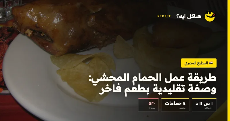 طريقة عمل الحمام المحشي: وصفة تقليدية بطعم فاخر — المطبخ المصري على هناكل ايه؟