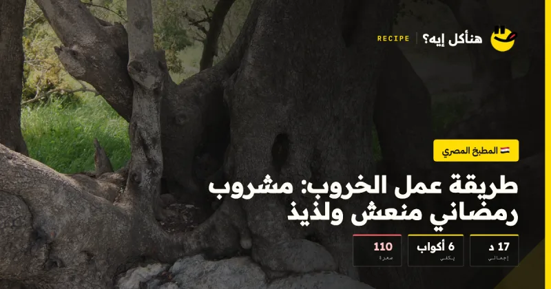 طريقة عمل الخروب: مشروب رمضاني منعش ولذيذ — المطبخ المصري على هنأكل إيه؟