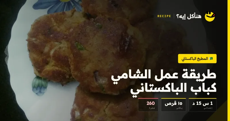 طريقة عمل الشامي كباب الباكستاني — المطبخ الباكستاني على هنأكل إيه؟