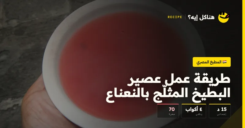 طريقة عمل عصير البطيخ المثلّج بالنعناع — المطبخ المصري على هناكل إيه؟
