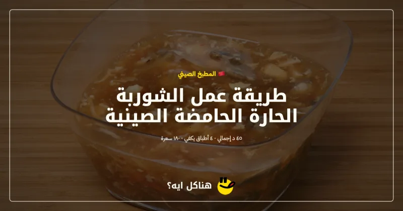 طريقة عمل الشوربة الحارة الحامضة الصينية — المطبخ الصيني على هناكل ايه؟